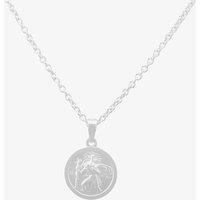 T.H.Baker Women's Silver Small Round St Christopher P30-8051-SC1118 | Size: 16-18inch