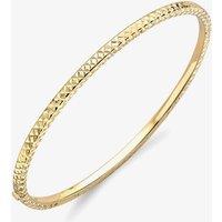 T.H.Baker Women's 9ct Yellow Gold Diamond Cut Bangle BN336 | Size: Medium