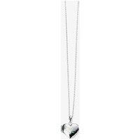 T.H.Baker Women's Silver Hammered Heart Locket N3924 | Size: 17 inches