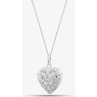 T.H.Baker Women's Silver Filigree Heart Locket 8-65-1953 | Size: 16-18inch