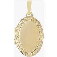 T.H.Baker Women's 9ct Bubbled Border Oval Locket & 18 Chain LK224 CN025A-18" in Gold | Size: 16-18inch