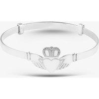 T.H.Baker Women's Sterling Silver Claddagh Baby Bangle 8.36.0294 | Size: Small