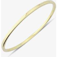 T.H.Baker Women's 9ct Yellow Gold Plain Oval Hinged Bangle BN375 | Size: Standard