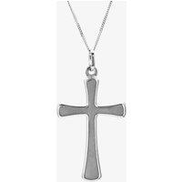 T.H.Baker Women's 9ct White Gold Plain Cross Pendant 5.64.1523 in Silver | Size: 16-18inch