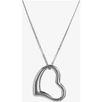 T.H.Baker Women's 9ct White Gold Small Open Heart Pendant 5-61-4243 in Silver | Size: 16-18inch