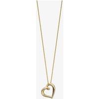 T.H.Baker Women's 9ct Yellow Gold Open Heart Pendant GP2173 GN141 | Size: 46 cm