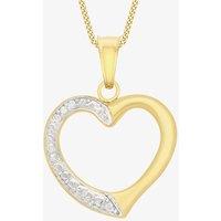 T.H.Baker Women's 9ct Two Colour Gold Open Heart Pendant 2.62.8629 | Size: 16-18inch