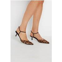 Long Tall Sally Women's Leopard Print Kitten Heels in Brown | Size: 10
