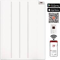 MYLEK Wifi Smart App Electric Panel Heater with 24/7 Timer IP24 Rated 600W in White