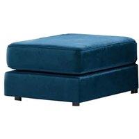 Furnishings For Less UK Brooklyn Plush Velvet Foam Filled Footstool Sofa Accessory in Blue