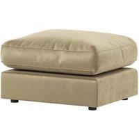 Furnishings For Less UK Brooklyn Plush Velvet Fibre Filled Footstool Sofa Accessory in Beige