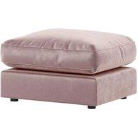 Furnishings For Less UK Brooklyn Plush Velvet Fibre Filled Footstool Sofa Accessory in Pink