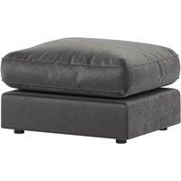 Furnishings For Less UK Brooklyn Plush Velvet Fibre Filled Footstool Sofa Accessory in Grey