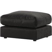 Furnishings For Less UK Brooklyn Plush Velvet Fibre Filled Footstool Sofa Accessory in Black