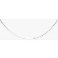 T.H.Baker 9ct White Gold 16-18 Inch Diamond-Cut Fine Curb Chain 5.13.0030 in Silver | Size: 18 inches