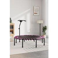 Living and Home 51in Bungee Cords Octagonal Pink Trampoline w/ Adjustable T-Bar Handle, Max Load of 150 kg, Suitable for Children and Adults, Indoor