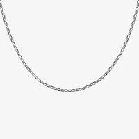 T.H.Baker 9ct White Gold 20 Inch Oval Belcher Chain 5.14.5815 in Silver | Size: 20 inches