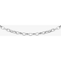 T.H.Baker 9ct White Gold 18 Inch Oval Belcher Chain 5.14.5814 in Silver | Size: 18 inches