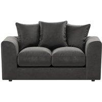 Furnishings For Less UK Brooklyn Plush Velvet Fibre Fabric 2 Seater Sofa Scatter Back in Grey