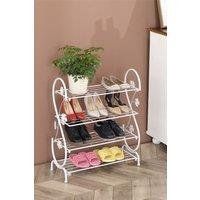 4 Tier Iron Shoe Organizer Entryway Rustproof Shoe Stand