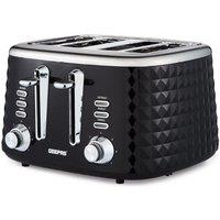 Geepas Argyle 4 Slice Bread Toaster 7 Level Browning Control 1750W in Black