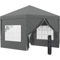 OUTSUNNY 3mx3m Pop Up Gazebo Party Tent Canopy Marquee with Storage Bag in Grey