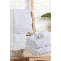 OHS 10 Pack of 100% Cotton Bath Sheet Bathroom Towel in White