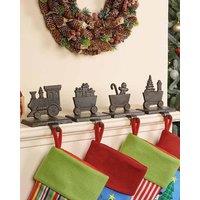Dibor Antique Brown 4 Section Train Christmas Stocking Holder Set
