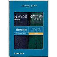 Oswin Hyde Men's Nate Cotton Boxer Trunks in Green | Size: Small