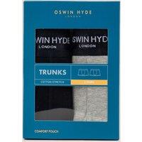 Oswin Hyde Men's Ora Cotton Boxer Trunks in Black | Size: Large
