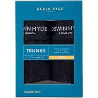 Oswin Hyde Men's Rolo Cotton Boxer Trunks in Black | Size: Large