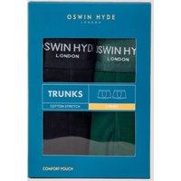 Oswin Hyde Men's Vern Cotton Boxer Trunks in Green | Size: Large