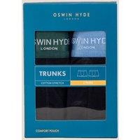 Oswin Hyde Men's Brad Cotton Boxer Trunks in Black | Size: Small