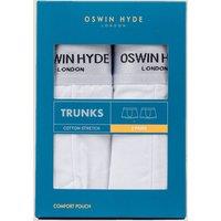 Oswin Hyde Men's Wilt Cotton Boxer Trunks in White | Size: Small