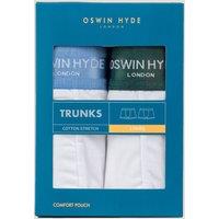 Oswin Hyde Men's Victor Cotton Boxer Trunks in White | Size: XL