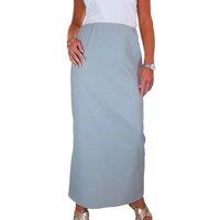 Paulo Due Women's Elasticated Waist Maxi Pencil Skirt in Light Grey | Size: 12