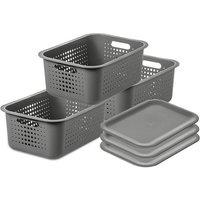SmartStore d Basket 15' with lids x3 in Grey