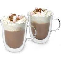 La Cafetiere Set of 2 Glass Hot Chocolate Mugs in Clear