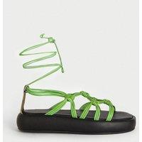 Real Leather Knotted Flatform Sandal