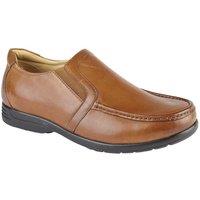 Roamers Men's Leather XXX Extra Wide Twin Gusset Casual Shoe in Tan | Size: 11