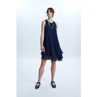 James Lakeland Women's Sleeveless Wave Hem Dress Navy | Size: 8