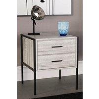 Home Discount Vida Designs Brooklyn 2 Drawer Bedside Cabinet Industrial Style in Grey