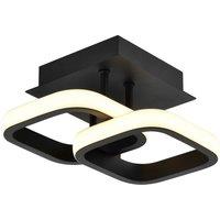 Happy Homewares Contemporary LED Ceiling Light Fitting in Square Metal in Black