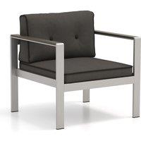 Costway Aluminum Outdoor Patio Armchair Outdoor Garden Modern Sofa Chair with Cushions in Grey