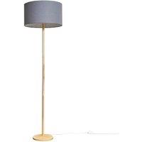 ValueLights Triston Wood Floor Lamp in Brown