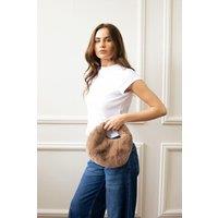 SVNX Women's Faux Fur Soft Grab Bag in Brown