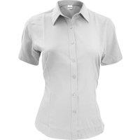 Henbury Women's Wicking Short Sleeve Work Shirt in White | Size: 2XL