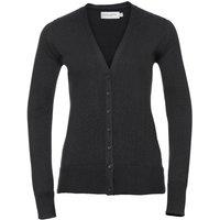 Russell Women's V-neck Knitted Cardigan in Black | Size: 3XL