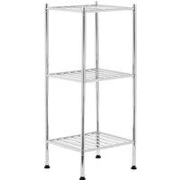 Orsina Micah 3 Tier Chrome Shelf Unit with Rubber Feet in Silver