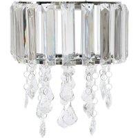 ValueLights Mabel Clear Drum Ceiling Pendant Droplet Light Lamp Shade & 10w LED in Silver